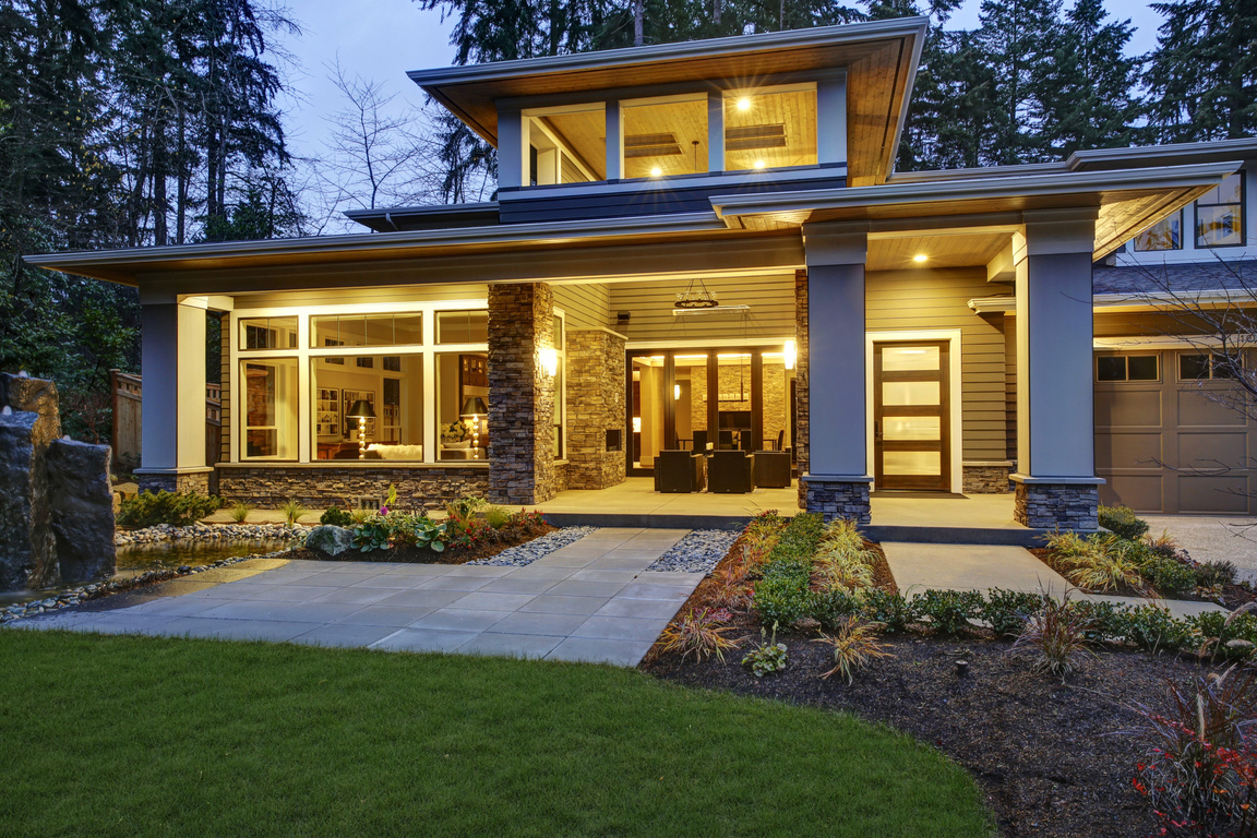 Luxurious new construction home exterior